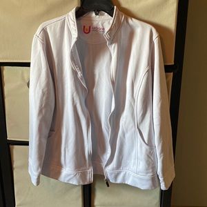 White Urbane Performance Large scrub jacket. Fleece lined.